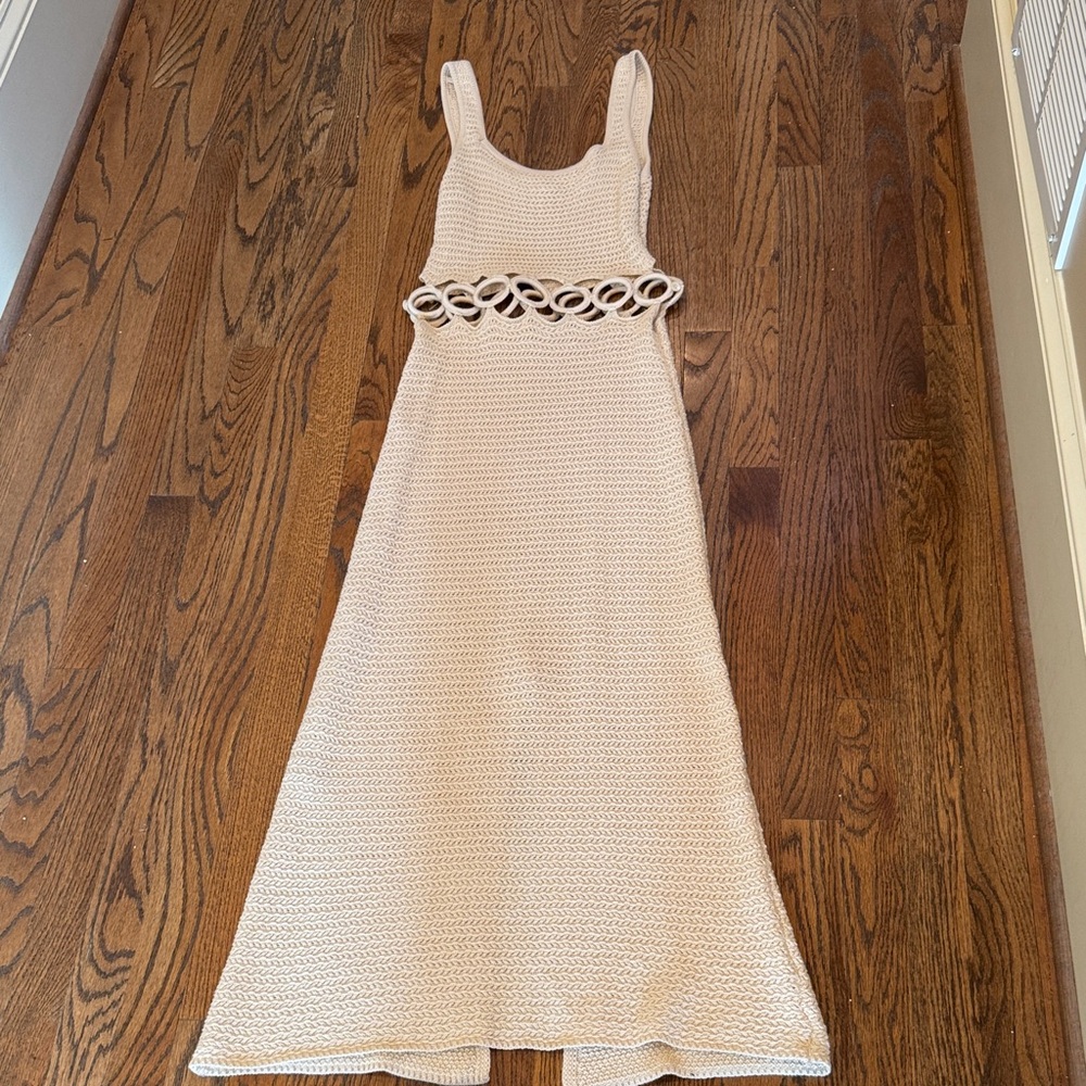Le Lis Cream Knit Maxi Dress